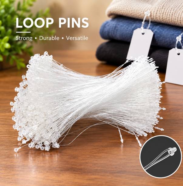 Sofia Boutique White 5 Inch Garment Tag Loop Pin Security Lock Fastener - 5000 Pcs Taging Gun