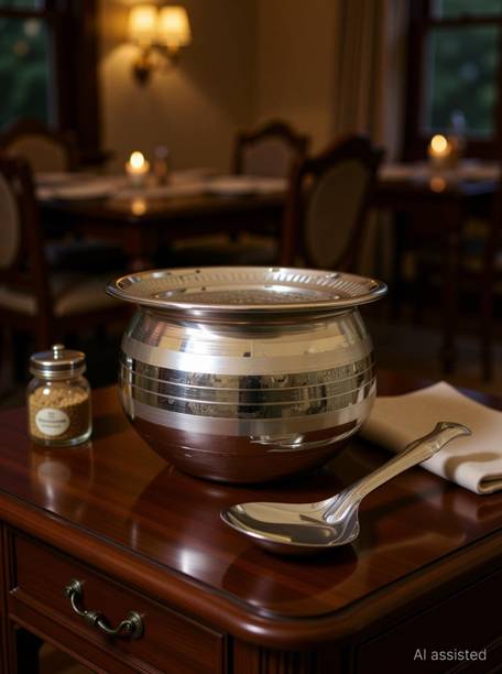JAI SUJITH Stainless steel Rice Pot / Pongal Pot with Lid and Ladle (3Litre) Tagine