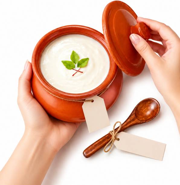 None Terracotta Curd Pot with Lid 500 ml Tagine