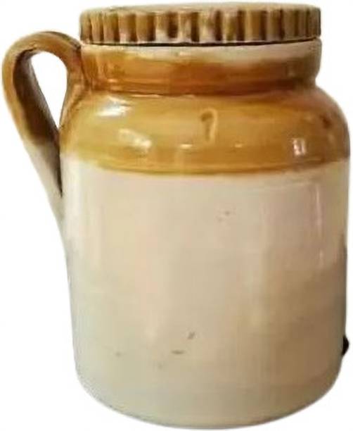 Bharani Handmade Thread Lid Pickle Jar, an Ideal Gift for Family, Ceramic Aprox. 2000ml Tagine