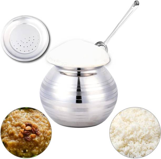THANGAM Thangam 6 Ltr Stainless Steel Pot with Vadi Plate & Ladle | Multi-Purpose Use Tagine