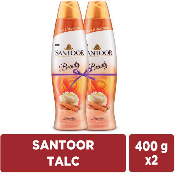 Santoor Beauty Perfumed Talcum Powder with Sandalwood Extracts For All Skin Types