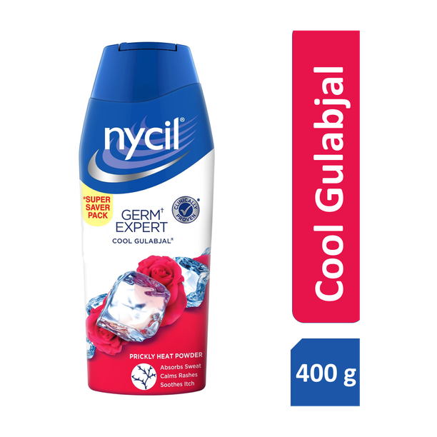NYCIL Germ Expert Cool Gulabjal Prickly Heat & Cooling 400 g
