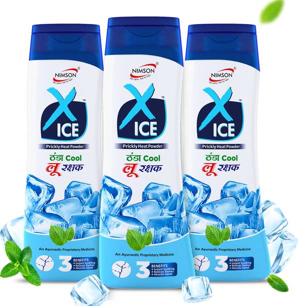 Nimson X-ICE Thanda Cool Loo Rakshak Prickly Heat Talcum Powder | Instant Cooling Talc