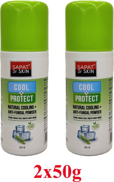 Sapat Dr Skin Cool+Protect Natural Cooling Anti-Fungal Powder (2x50gm)
