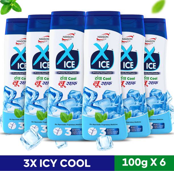 Nimson X-ICE Thanda Cool Loo Rakshak Prickly Heat Talcum Powder with 3 Benefits