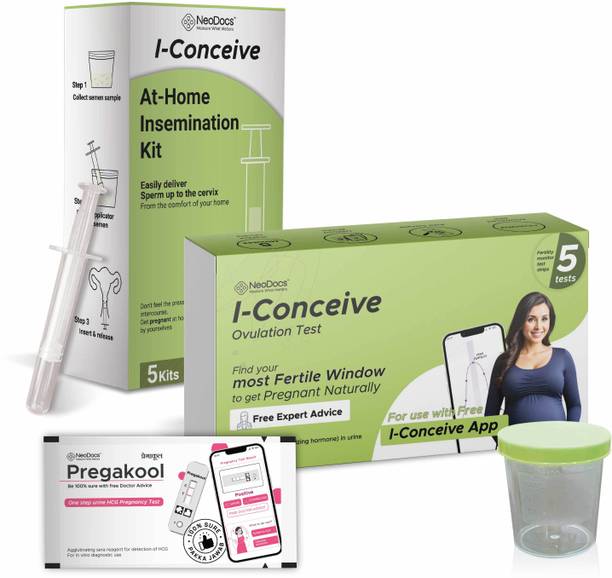Neodocs I-Conceive Home Insemination + 5 Digital Ovulation Test Kits | 1 Pregnancy Kit Tampons