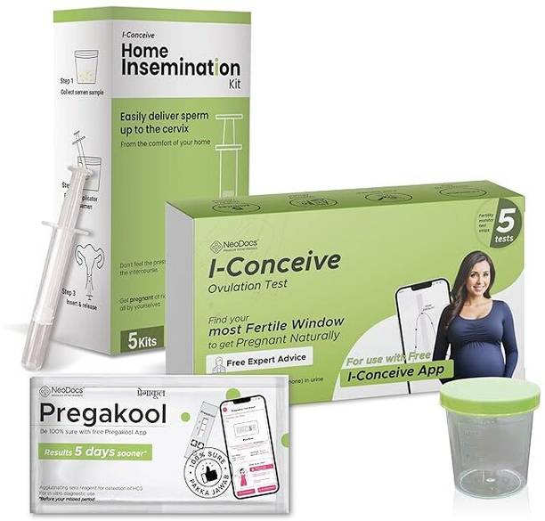 Neodocs I-Conceive Home Insemination + 5 Digital Ovulation Test Kits | 1 Pregnancy Kit Tampons