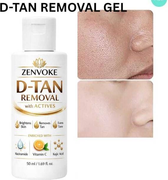 zenvoke Instant D Tan Removal Cream 50ml Skin Whitening Brightening Glow Pack 50 Tanning Liquid