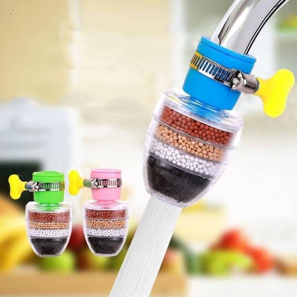 Flaner Activated Carbon Water Filters Faucet Tap For Home Kitchen Filter Cartridge 2PCS Tap Mount Water Filter