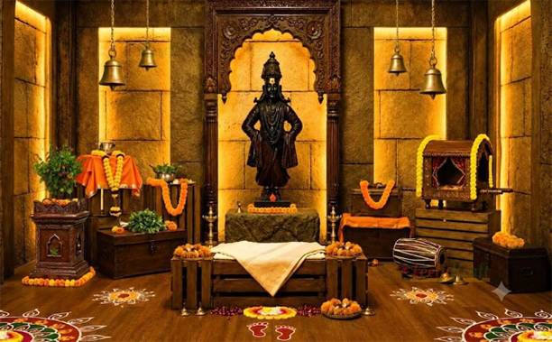 LEELA KRAFT Vittala Adavala Wedding Festival Pooja Decoration Backdrop Cloth 5x8 Vittala Adavala Tapestry