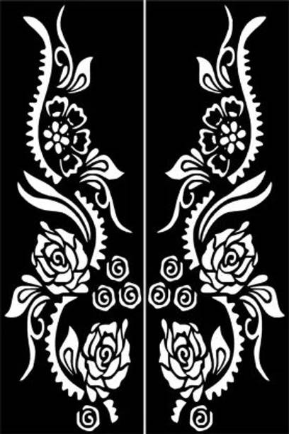 IVANA'S Henna Tattoo Stencil (Set of 2) Women Girls Finger Paint Temporary Tattoo (0028) Temporary Tattoo Kit