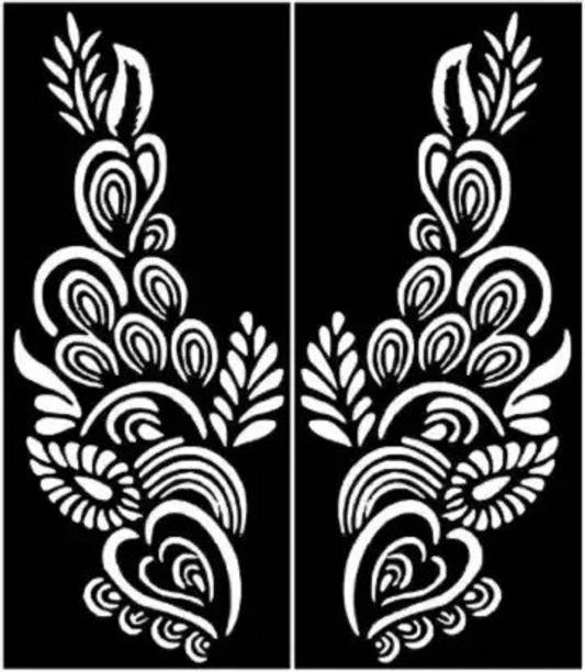 IVANA'S Henna Tattoo Stencil (pack of 2)Women Girls Paint Temporary Tattoo Temporary Tattoo Kit