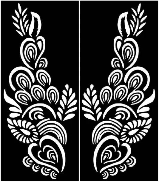 IVANA'S Henna Tattoo Stencil (Set of 2) Women Girls Hand Finger Paint Temporary Tattoo Temporary Tattoo Kit