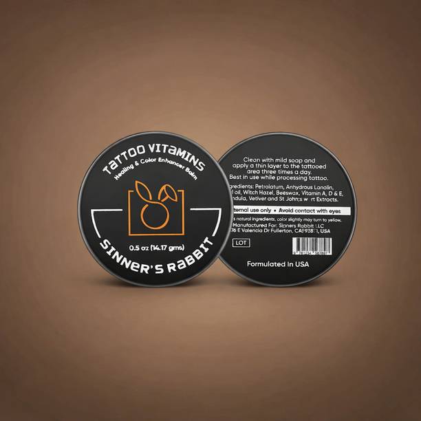 Sinners Rabbit Tattoo Vitamin Protecting & Healing Balm Skin Repair Salve for New & Old Tattoo Temporary Tattoo Kit