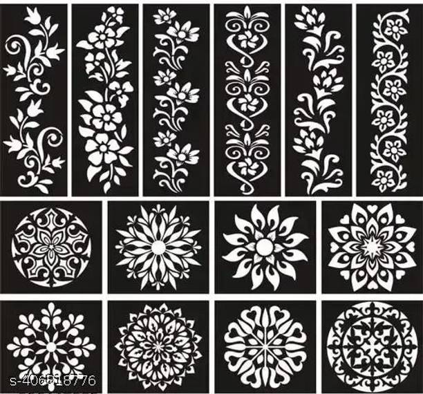Make Unique Mehndi Sticker Set of 2 Pes|Henna Stencil for Women, Girls Model no 077 Temporary Tattoo Kit
