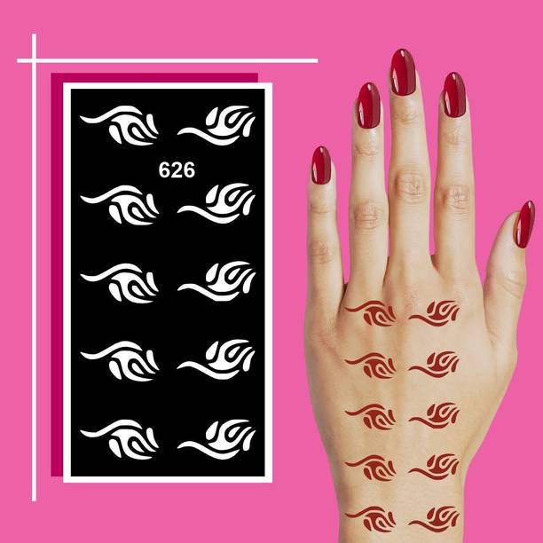 voorkoms Mehndi Stencil Made for Children to Try Easy Hand Patterns