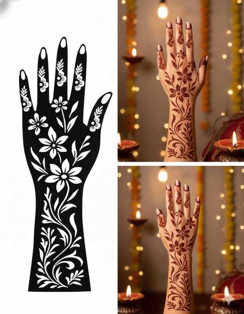 Rosh Fashion Henna Tattoo Mehandi Stencil For Female hands bridal