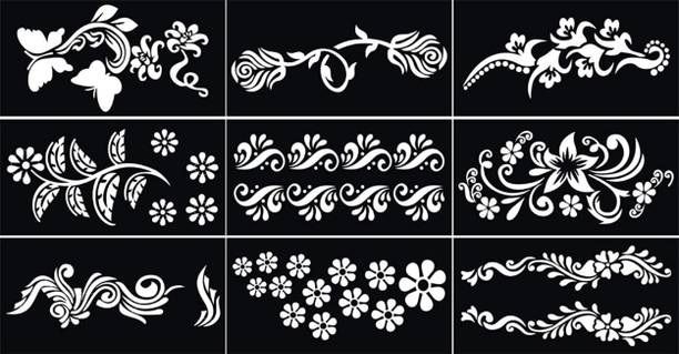 PYASI Henna Tattoo Stencil Women Girls Hand Finger Paint Temporary Tattoo