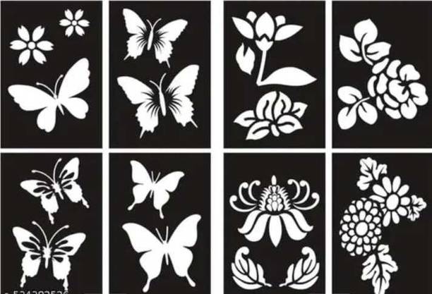 PYASI Floral Mehndi Stencil Set for Professional Henna Designs