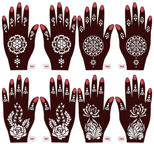 KICKWIX Henna Tattoo Stencil Women Girls Hand Finger Paint Temporary Tattoo