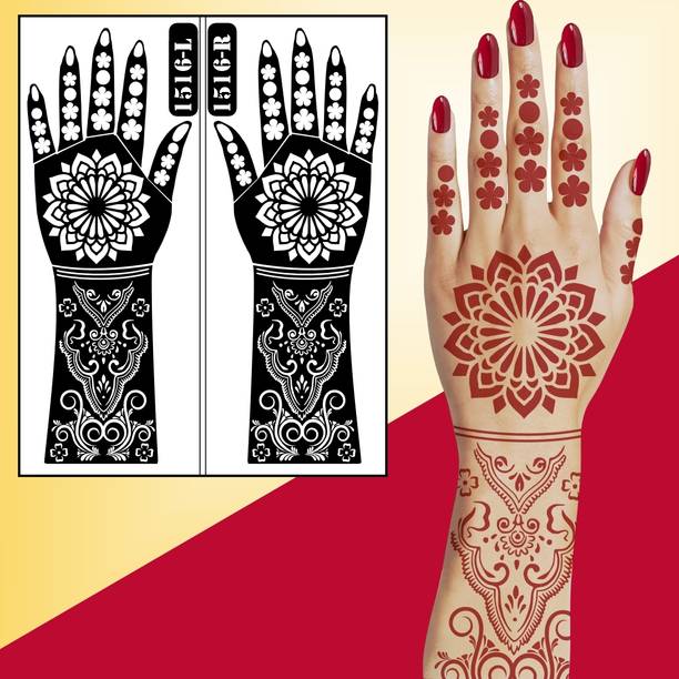 Vanvati Traditional Henna Mehndi Stencil Sticker With Beautiful Design For Hand