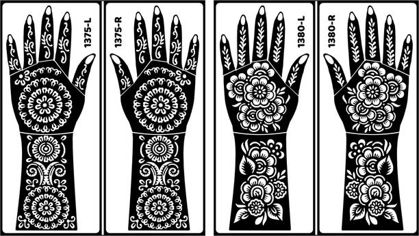 Vanvati Full Hand Combo Mehndi Stencil Stickers With Unique Artistic Patterns