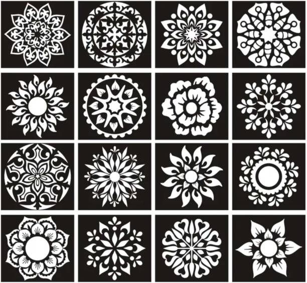 KOOKCHIZ Henna Tattoo Stencil Women Girls Hand Finger Temporary (FLORAL)