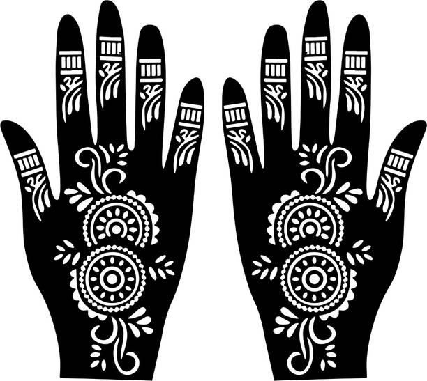 Sanfe Mehndi Stencil | Full Hand Set, Henna Tattoo Stencil/ Sticker