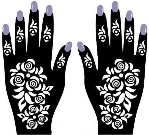 SADIKSHA Mehandi Stencil For Female hands bridal, Mehendi Design Sticker Stencil