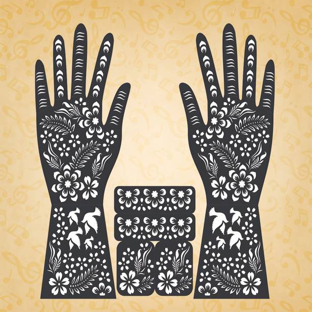 IVANA'S Full Hand Mehndi Sticker Design Full Hand Set | Henna Tattoo stencil for Women