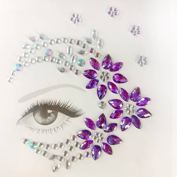 Gold Look 1-Face Tattoo Sticker Neon Temporary Tattoo Face Tattoo (Halloween Party)