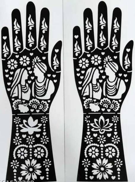 PYASI Floral Mehndi Stencil Set for Professional Henna Designs