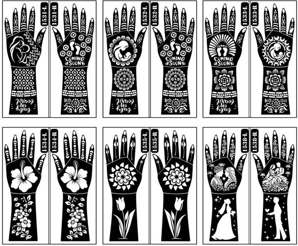 Vanvati Beautiful Pregnancy Theme Hand Mehndi Stencil Designs With Floral Patterns