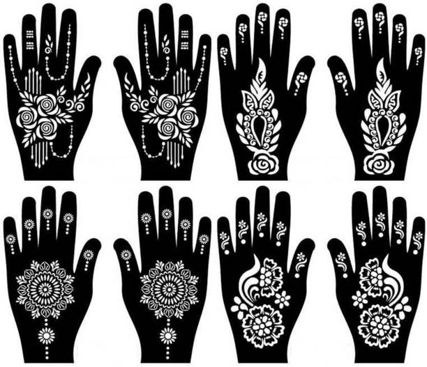 SADIKSHA Mehandi Stencil For Female hands bridal, Mehendi Design Sticker Stencil