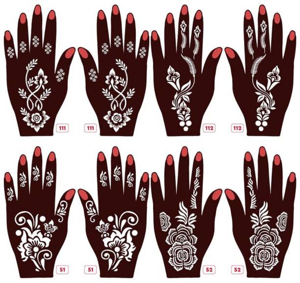KICKWIX Henna Tattoo Stencil Women Girls Hand Finger Paint Temporary Tattoo