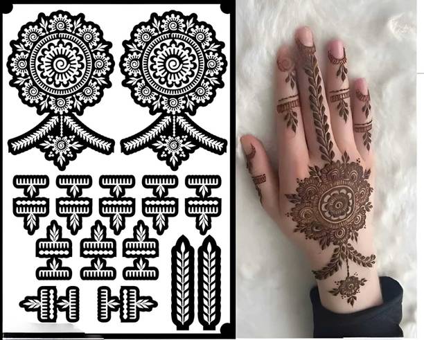 Rosh Fashion Henna Tattoo Mehandi Stencil For Female hands bridal