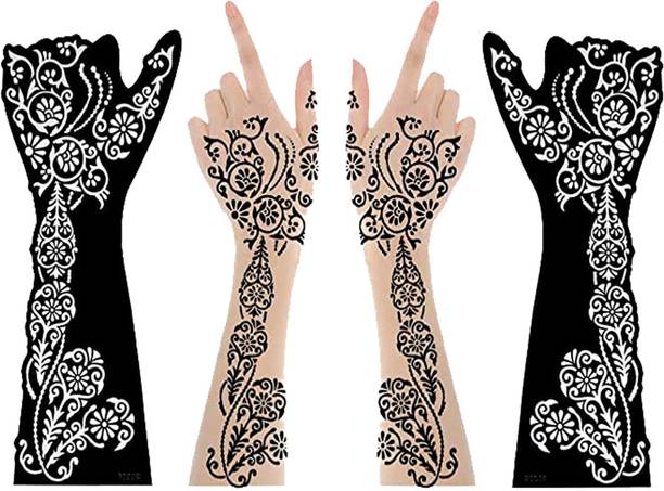 KICKWIX Henna Tattoo Stencil Women Girls Hand Finger Paint Temporary Tattoo