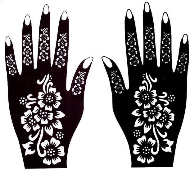 amazinghub Henna Mehendi Sticker Tattoo Set of 2