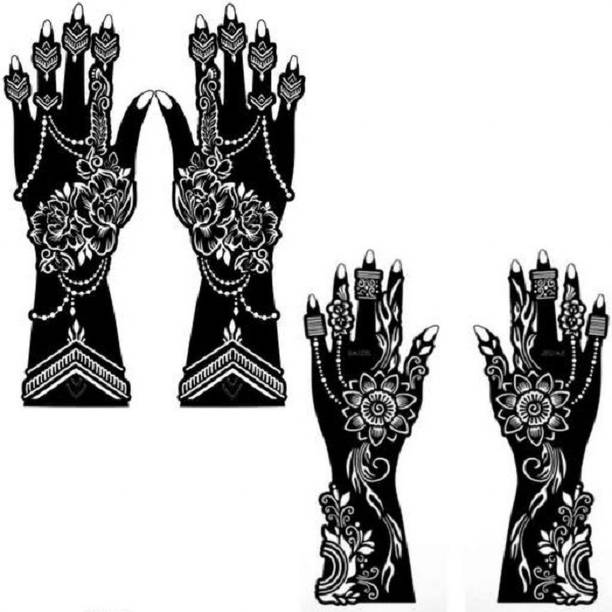SADIKSHA Mehandi Stencil For Female hands bridal, Mehendi Design Sticker Stencil