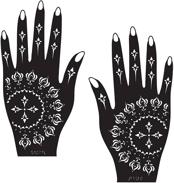 PYASI Henna Tattoo Stencil Women Girls Hand Finger Paint Temporary Tattoo