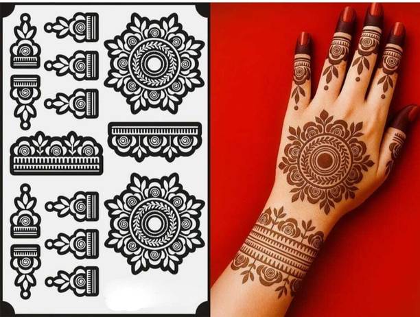 Rosh Fashion Henna Tattoo Mehandi Stencil For Female hands bridal