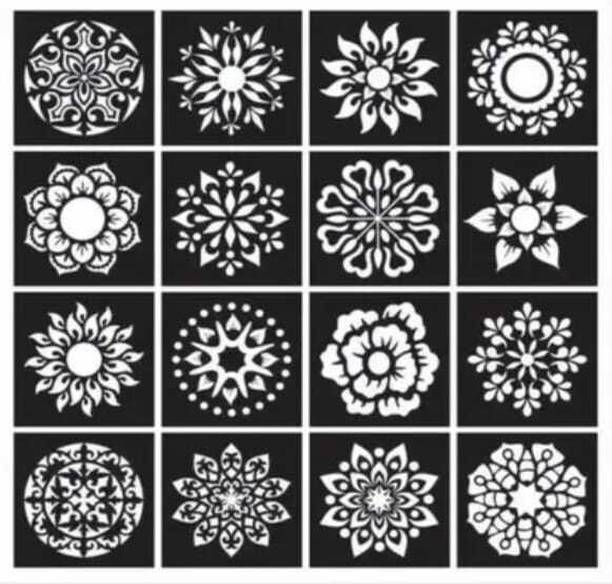 PYASI Floral Mehndi Stencil Set for Professional Henna Designs