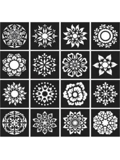 PYASI Floral Mehndi Stencil Set for Professional Henna Designs