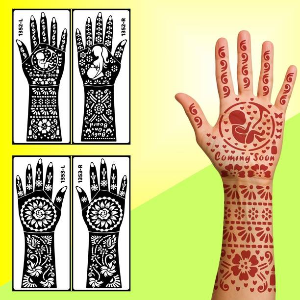 Ordershock Celebrate Baby Shower Moments With Stencil Mehndi Sticker