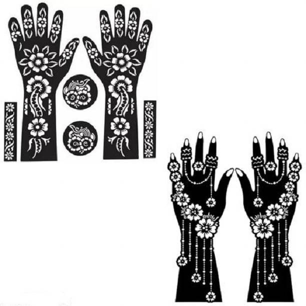 Skyble Mehandi Stencil For Female hands bridal, Mehendi Design Sticker Stencil