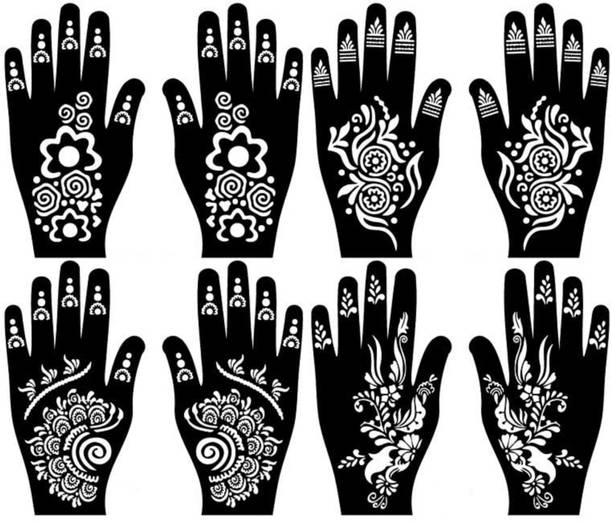 SADIKSHA Mehandi Stencil For Female hands bridal, Mehendi Design Sticker Stencil