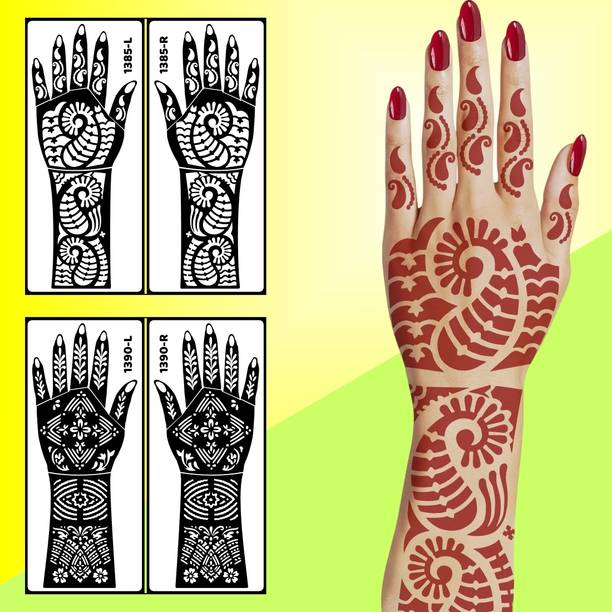 Vanvati Bridal & Groom Beautiful Mehndi Stencil Combo Mandala & Floral Patterns