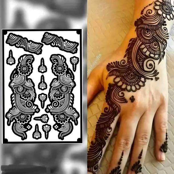 Rosh Fashion Henna Tattoo Mehandi Stencil For Female hands bridal