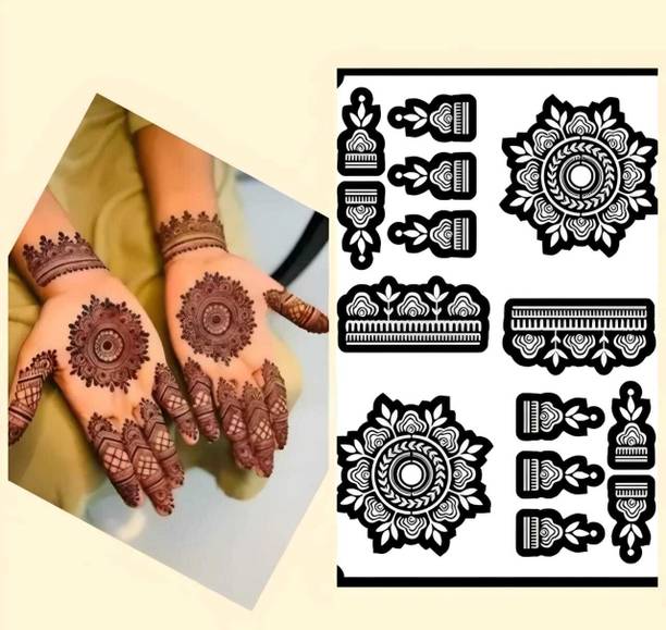 Arkya Henna Tattoo Mehandi Stencil For Female hands bridal, Mehendi Premium Sheet